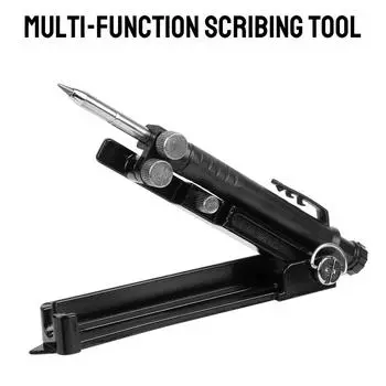 Profile Scribing Ruler Contour Gauge Scribe Compass Tool Adjustable Scribing Tool Multi-function Aluminum Alloy DIY Woodworking