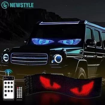 Программируемая интеллектуальная гибкая светодиодная матричная панель ночника с приложением для управления пользовательским текстовым шаблоном, анимацией, цифровым дисплеем для автомобиля