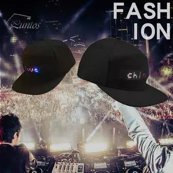 Программируемая крышка с сообщением Светодиодный дисплей с цветными сообщениями Совместимое с Bluetooth соединение Управление через приложение Умная крышка Аккумуляторная батарея Рождество Хэллоуин чёрный