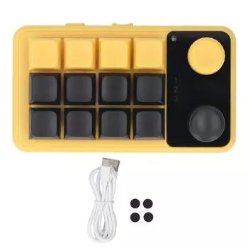 Программируемая механическая клавиатура для одной руки, 12 клавиш, двойной переключатель красного цвета, программируемая клавиатура RGB