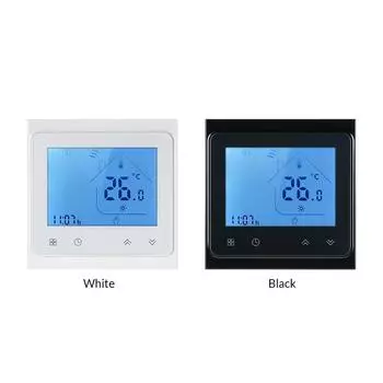 Программируемый электрический термостат для подогрева пола 16А, регулятор температуры, сенсорный ЖК-дисплей с белый
