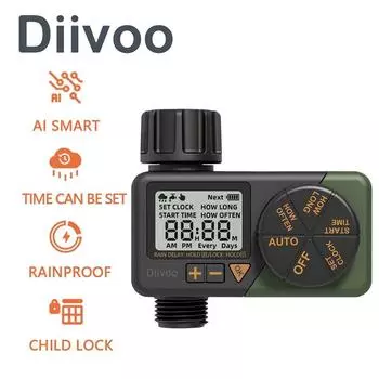 Программируемый контроллер спринклера Diivoo, садовый кран, таймер капельного орошения