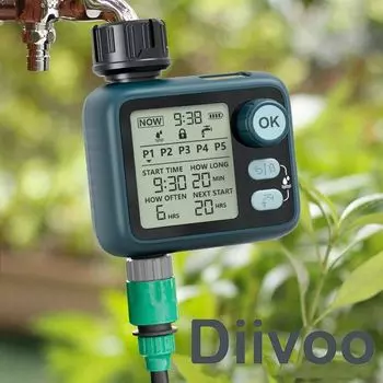 Программируемый шланговый спринклер DIIVOO, таймер воды, датчик дождя, кран, контроллер полива