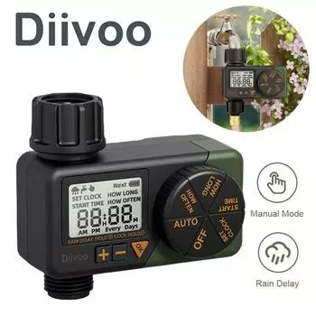 Программируемый спринклерный таймер DIIVOO, контроллер капельного орошения внутри и снаружи помещения