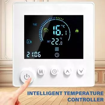 Программируемый термостат 16A Электрический тепловой контроллер Интеллектуальный температурный контроллер 90V-240V Термостат No WiFi белый