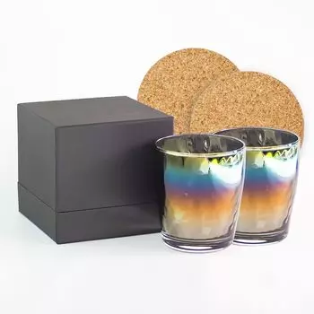 PROGRESS Стильные камни Стекло Титан Зеркало Оригинальный продукт Сделано в Японии Подарок на праздничный день Виски Вино Мягкий алкоголь Включает пробку