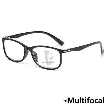 Прогрессивные мультифокальные очки для чтения для мужчин и женщин с квадратной оправой, деловые очки Urltra-Light для дальнего зрения, очки с защитой от синего света +100