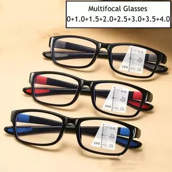 Прогрессивные мультифокальные очки для чтения TR90, очки для близи и дали, пресбиопия, женские и мужские, винтажные очки с блокировкой синего света 0