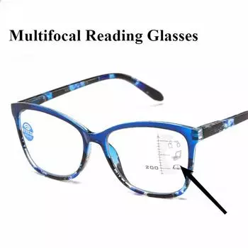 Прогрессивные мультифокальные очки для чтения с пружинными ножками, анти-синий свет, цветная цветочная оправа для очков +100 красный
