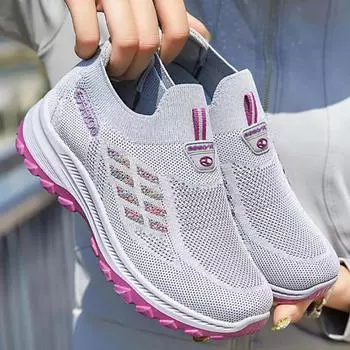 Прогулочная обувь для женщин, дышащая обувь, мягкая подошва, удобная повседневная обувь 36 чёрный