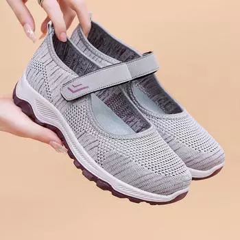 Прогулочная обувь для женщин весной и летом, новейшая удобная обувь на липучке в старом Пекине для матерей среднего и пожилого возраста 36