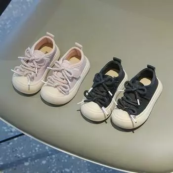 Прогулочная обувь на мягкой подошве для девочек, весенне-осенние новые туфли для маленьких досок, спортивная обувь для мальчиков, детские кроссовки 16 чёрный