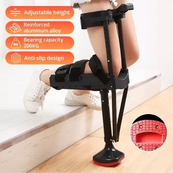 Прогулочные коленные ходунки без поддержки, телескопическая трость на одной ноге, трость без поддержки, костыль для ног, поддержка подвижности колена
