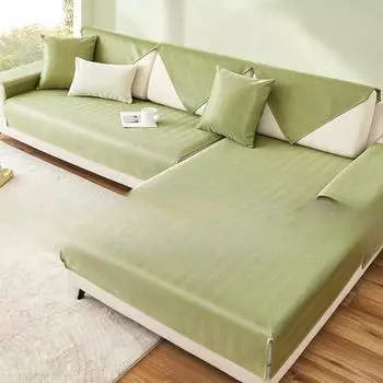 Прохладная подушка для дивана из ледяного шелка, летняя подушка для сиденья для лета, нескользящий чехол для дивана, новинка 2024, тканевый чехол для подушки 70*70