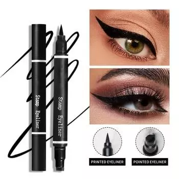 Прохладная подводка для глаз Black Seal, долговечная, водостойкая, не размазывается, не выцветает, двусторонняя подводка для макияжа #1