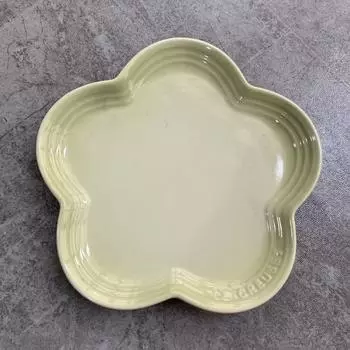 Прохладная радужная тарелка с изображением цветущей сливы 23 см, керамическая французская тарелка с лепестками, 9 дюймов, неглубокие подносы для домашней обстановки