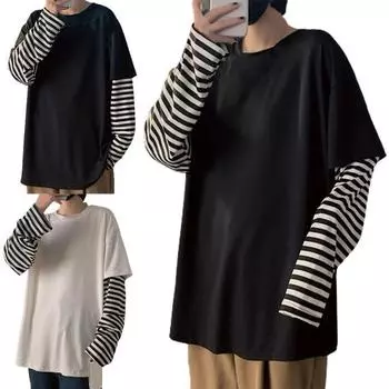 Прохладная весенняя футболка, потрясающая свободная футболка с круглым вырезом, цветная осень 2XL чёрный