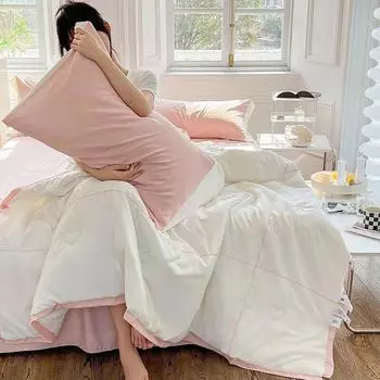 Прохладное летнее одеяло, постельные принадлежности, ледяной шелк, кондиционер, вышивка, стираный хлопок, летние двойные одеяла принцессы 150x200cm 1pc