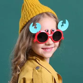 Прохладные солнцезащитные очки для маленьких детей, солнцезащитные очки с откидной крышкой для девочек и мальчиков, забавные детские очки, небьющаяся мягкая оправа, Oculos