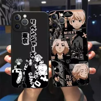 Прохладный аниме Токио Мстители чехол для телефона для iPhone 11 12 13 Pro Max X XR XSMAX X 6s 8 7Plus 13Mini Роскошный черный мягкий силиконовый чехол