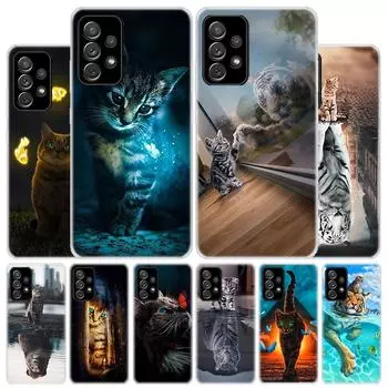 Прохладный чехол для телефона с изображением большого кота и тигра для Samsung Galaxy A53 A52 A73 A72 A12 5G A13 A22 A23 A32 A33 A02S A03S A42 A43 A50S Samsung A52