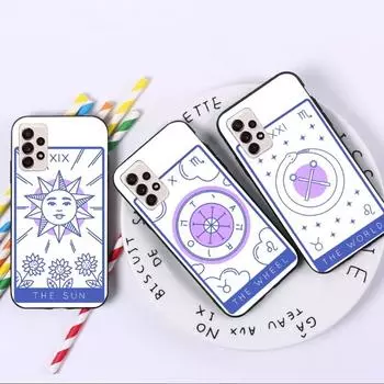 Прохладный чехол для телефона с картами Таро для Samsung A91 A81 A73 A72 A71 A30S A20 A12 A13 A52 A53 4G 5G мягкий черный чехол для телефона Samsung A91
