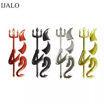 Прохладный дьявол 3D стикер автомобиля автостайлинг украшение наклейка мягкий ПВХ хромированная эмблема значок автомобиля логотип наклейка серебряный