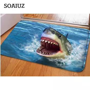 Прохладный домашний напольный ковер с принтом акулы и дельфина для гостиной, спальни, нескользящий кухонный коврик, коврики Tapis Alfombra 1