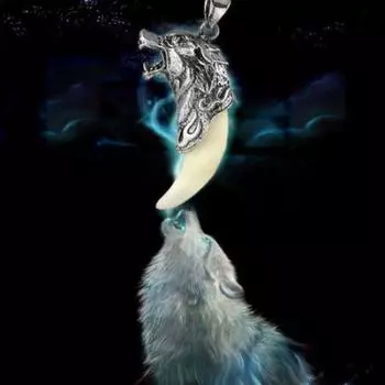 Прохладный храбрый мужчина кулон с головой волка и зубом ожерелье властный ювелирный подарок