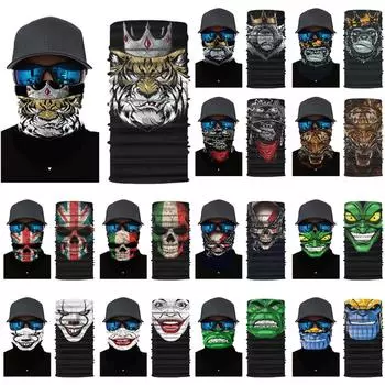 Прохладный клоун череп ветрозащитный бандана головной платок для мужчин женщин велосипед полезный продукт нагрудник полотенце Size 4