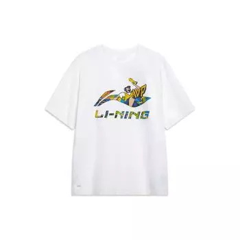 Прохладный комфорт с мультяшным буквенным принтом на подкладке, повседневная футболка с круглым вырезом и короткими рукавами, мужские топы, белые AHST567-1 L