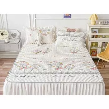 Прохладный матрас, юбка-кровать, покрывало на кровать, летняя машинная стирка, коврик из ледяного шелка, домашний кондиционер, противоскользящий чехол на кровать 150*200CM