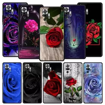 Прохладный модный чехол для телефона с цветком красных роз для Xiaomi Redmi Note 13 12 5G 11 10 Pro Plus 4G 9S 9 8 7 9T 13C 10C 9C 9A, мягкий чехол Redmi 10C