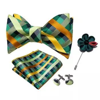 Прохладный мужской галстук-бабочка, носовой платок, запонки, бутоньерка, зеленый бирюзовый шелковый галстук-бабочка, галстук-бабочка, свадебные свидания LH-1012