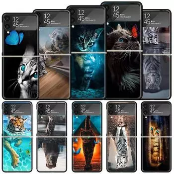 Прохладный противоударный жесткий чехол с изображением животного, большого кота, тигра для Samsung Galaxy Z Flip 4 3 5G, чехол для телефона Z Flip3 Flip4, черный Fundas Matte She Samsung Z Flip 4