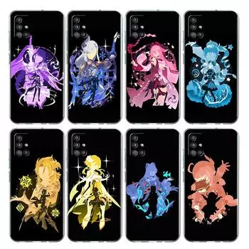 Прохладный прозрачный чехол с рисунком аниме Genshin Impact для Samsung Galaxy A52 A12 A51 A32 A21s A71 A32 A22 50 A70 A31 A72 5G, чехол для телефона Samsung A03
