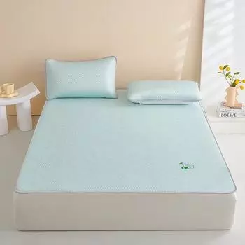 Прохладный шелковый охлаждающий коврик с мятной молекулой воды, летний прохладный чехол для кровати, антибактериальный дышащий простынь(С наволочкой) 120x200cm