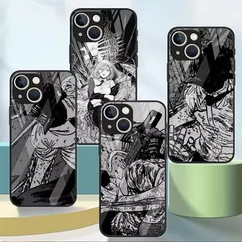 Прохладный стеклянный чехол «Человек бензопилы» для Apple iPhone 14 13 Pro 11 12 7 8 Plus SE 2022 XR X XS Max 6 6S, закаленный чехол для телефона iPhone 14 Plus