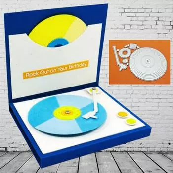 Проигрыватель пластинок, видеоплеер, художественный узор, скрапбукинг, металлические штампы, трафареты для DIY альбома, декор бумажных карт серебряный