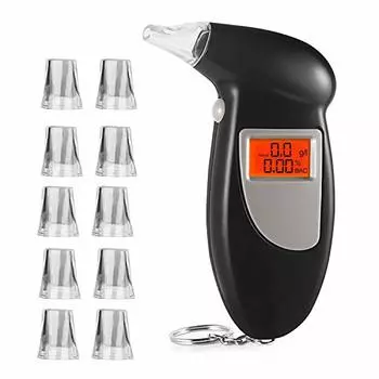 Происхождение Алкоголь Простое измерение всего за 10 ударов Алкоголь предотвращает опьянение Легкий Отлично подходит для ACTS005 Проверка, Дыхание, Насадки, Детектор, Вождение,