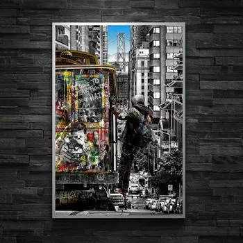 Произведения искусства Бэнкси в Сан-Франциско — это красивые постеры на холсте и принты в стиле современного поп-стрит-арта для декора гостиной дома 21*30cm