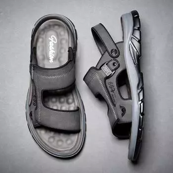 Производитель 2025 года, лето, новые повседневные мужские тапочки двойного назначения, корейская версия модной пляжной обуви с мягкой подошвой 38