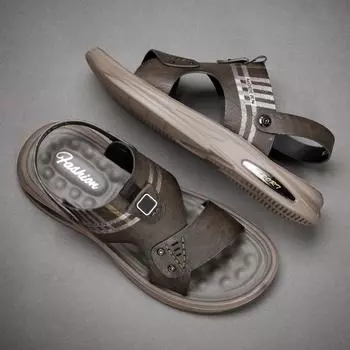 Производитель 2025 летние новые мужские сандалии повседневные уличные двойного назначения корейская версия трендовые нескользящие тапочки 38