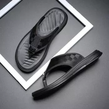 Производитель кожаных мужских сандалий 2025 лето новая корейская версия повседневных шлепанцев для отдыха на открытом воздухе на пляже 38