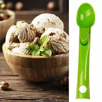 Производитель ледяных шариков, практичный, без запаха, нескользящий, экскаватор для мороженого, фруктовая ложка с подвесным отверстием, совок для мороженого для дома зелёный