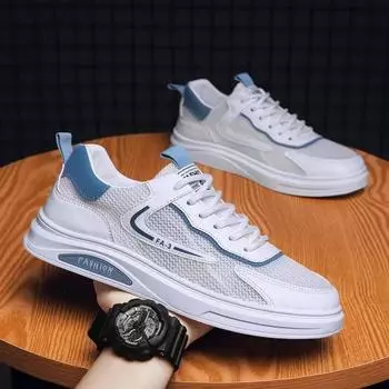 Производитель летней мужской обуви 2024 года, новая тенденция, универсальная дышащая сетчатая обувь, повседневная студенческая обувь для занятий спортом 39