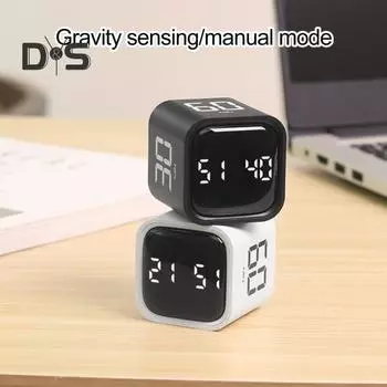 Производительность Кубический таймер Датчик силы тяжести Переворачивающийся светодиодный дисплей 4 предустановленных времени Двойные режимы Управление временем Обратный отсчет Приготовление пищи Студенческое обучение Мини-цифровой чёрный