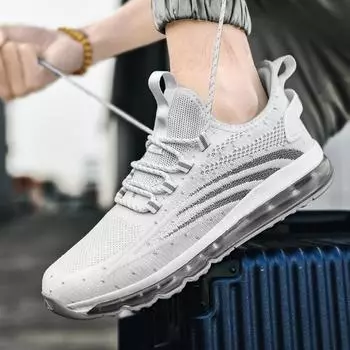 Производитель прямосезонных дышащих кроссовок с плетением из мухи, весенние новые молодежные кроссовки с воздушной подушкой, амортизирующие кроссовки, нескользящая спортивная обувь 39