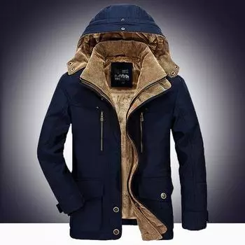 Производство мужских зимних ветрозащитных и теплых курток из бархата с хлопковой подкладкой M хаки