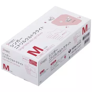 Производство Нитрил Ультралегкий Белый М 1 коробка М [Utsunomiya Co., Ltd.] (250 штук) NBR0270PF-WB белый